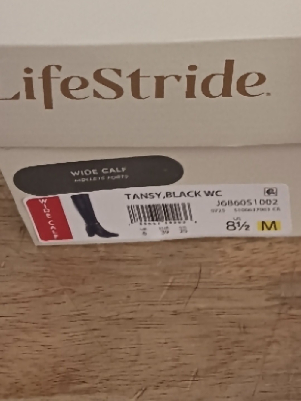 Life Stride Black Tall Block Heel Boots with Grommet Strap 8.5W WIDECALF - Picture 5 of 5